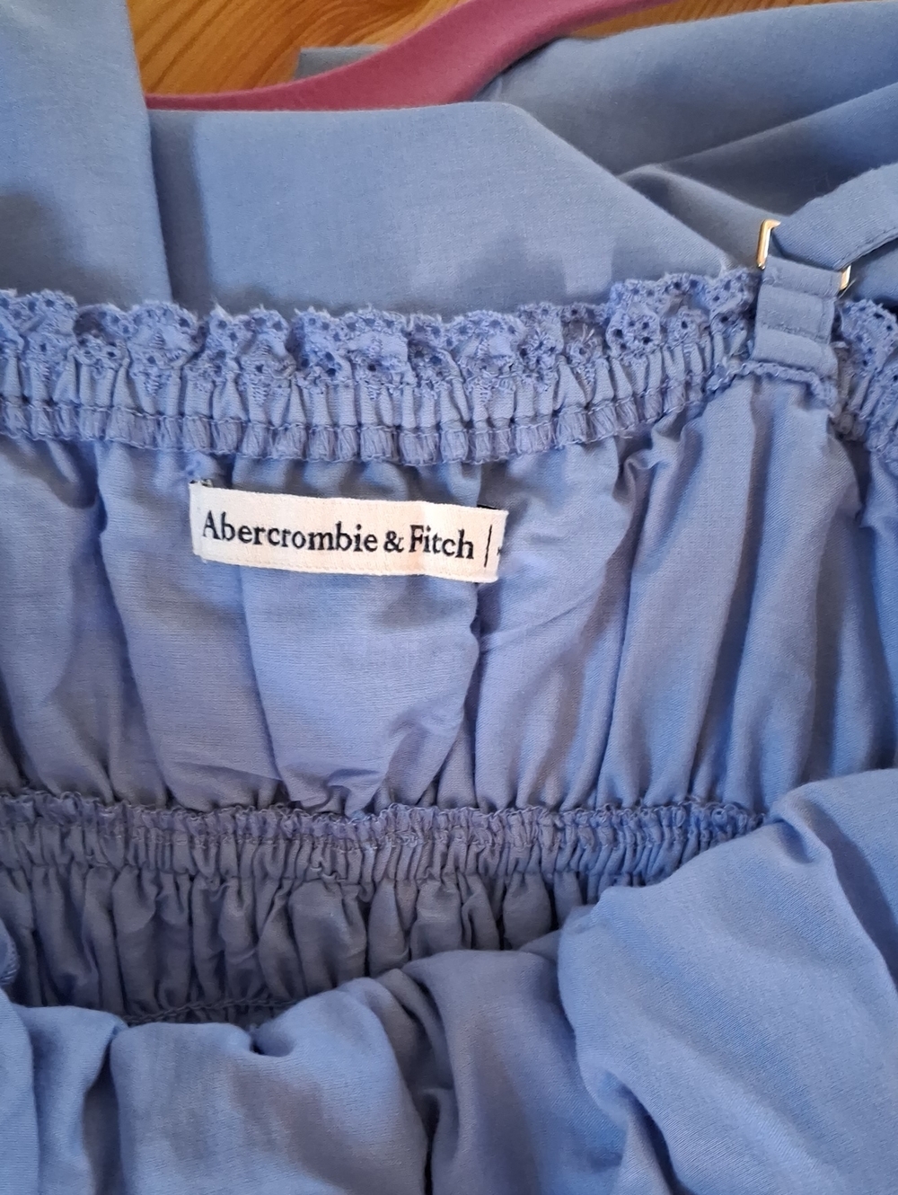 Abercrombie & Fitch Light Blue Smocked Maxi Dress Bra free. Comes With Pads. - Picture 2 of 4